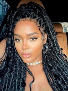 WOW! 26" Boho Faux Locs Lace Front Wig 1B Natural Star Status!